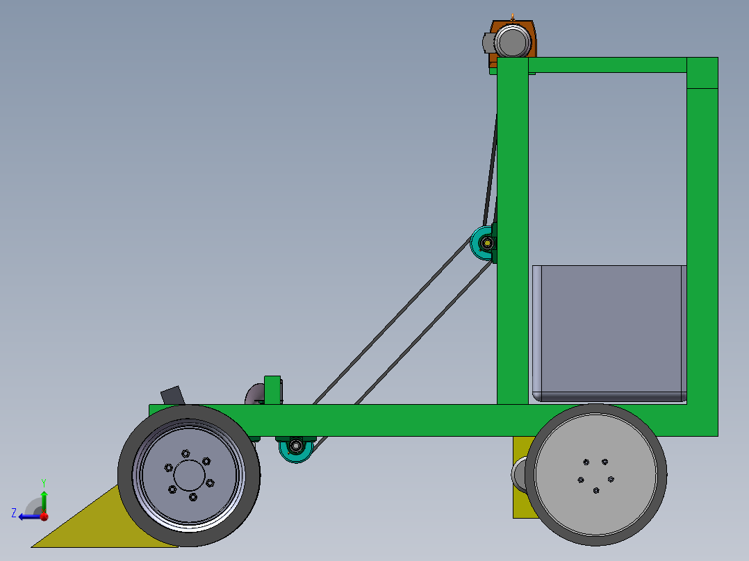 水稻起苗机苗盘分离机设计右视图