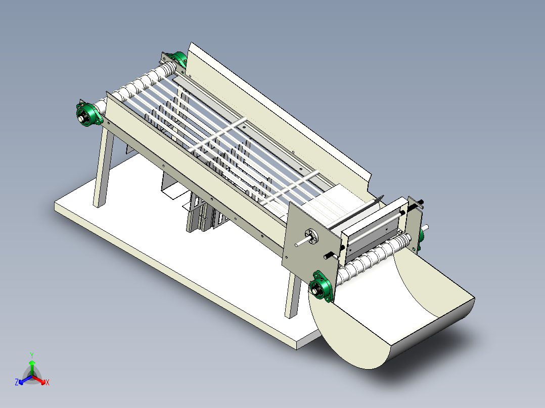 圆形木棒的接料收集装置
