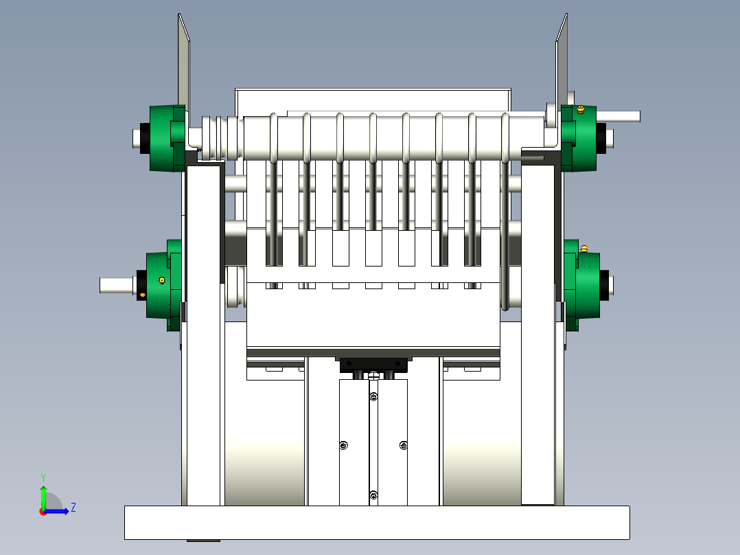 圆形木棒的接料收集装置左视图