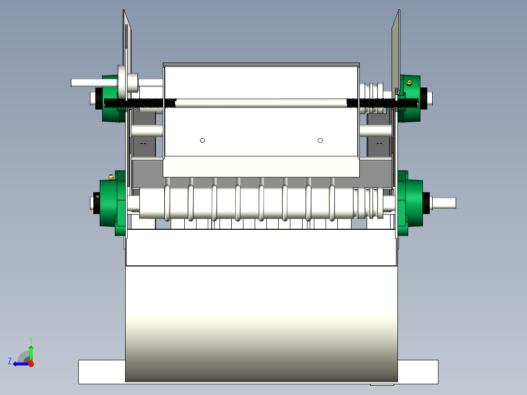 圆形木棒的接料收集装置右视图