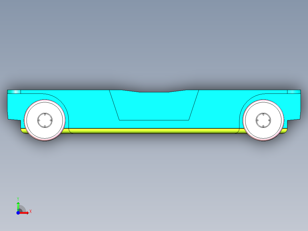 四驱动智能小车三维设计前视图