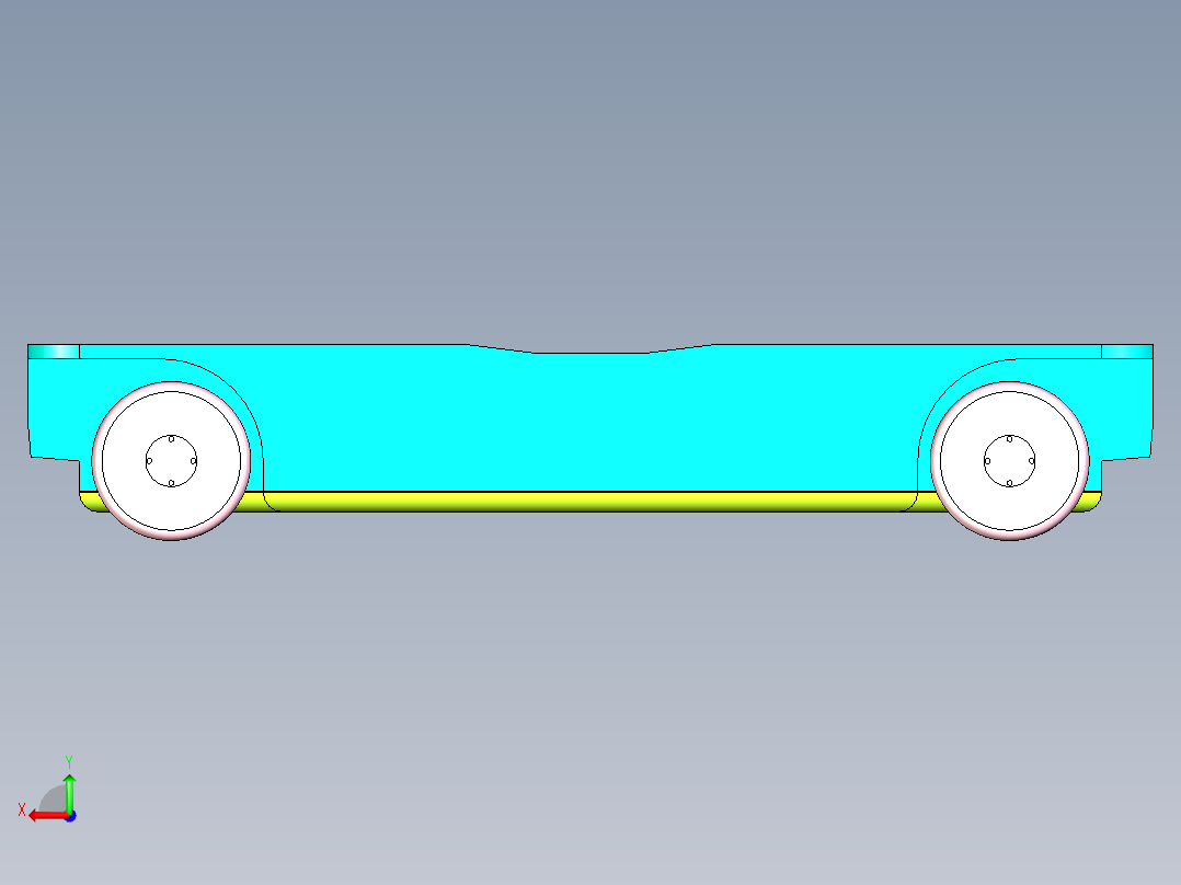 四驱动智能小车三维设计后视图