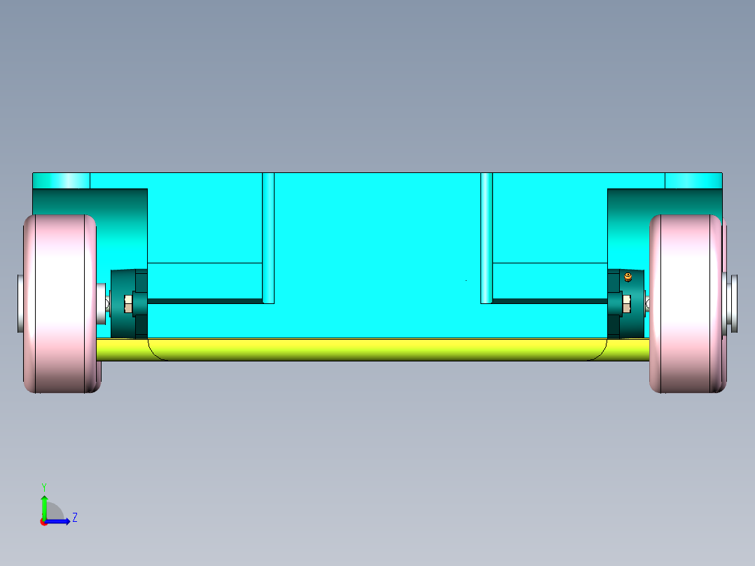 四驱动智能小车三维设计左视图