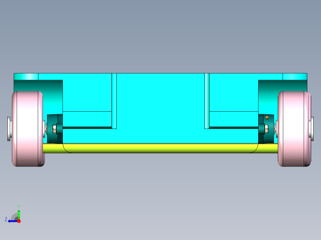 四驱动智能小车三维设计右视图