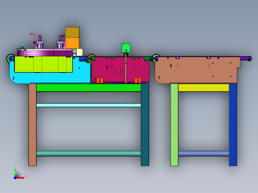 通过式输送线称重系统前视图