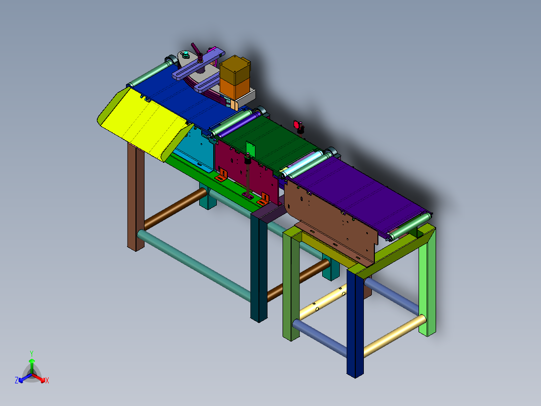 通过式输送线称重系统正等轴测图