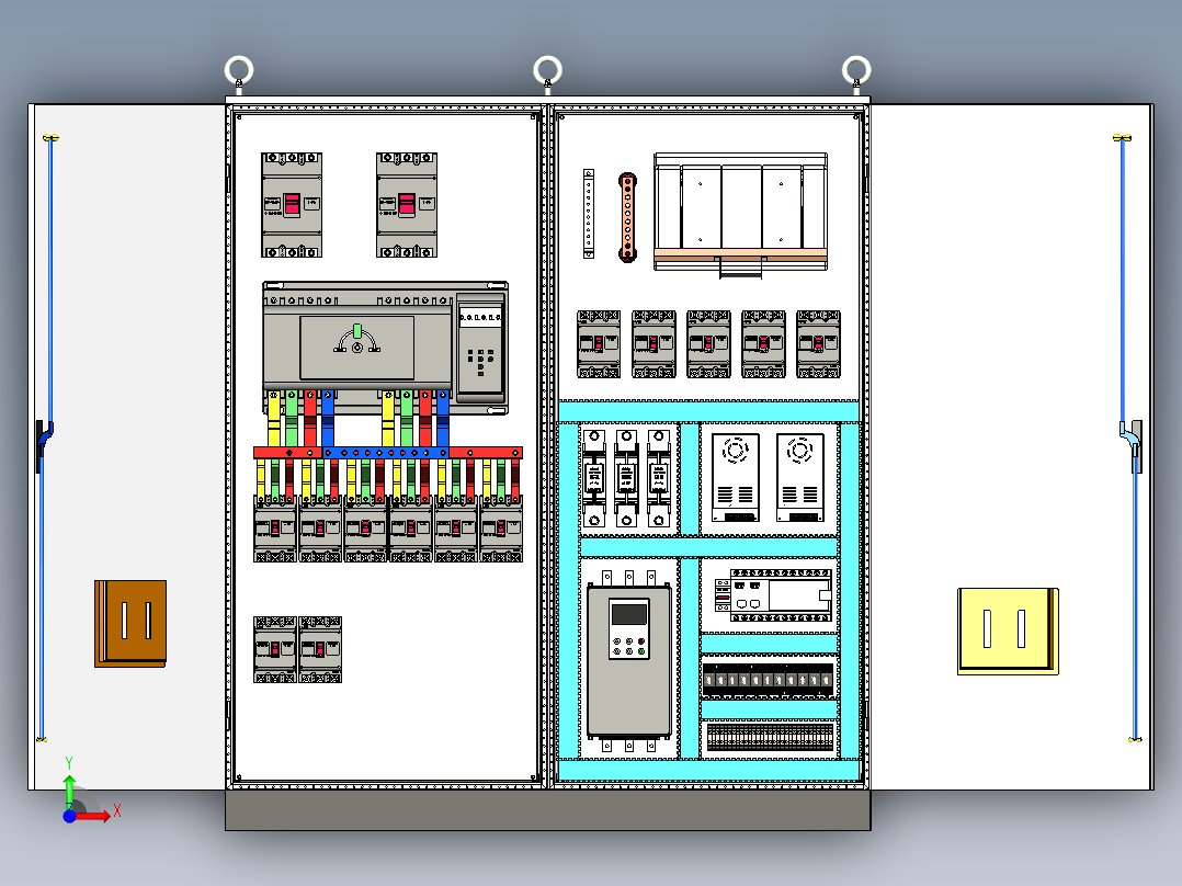 双电源刀开关软启动plc控制柜前视图