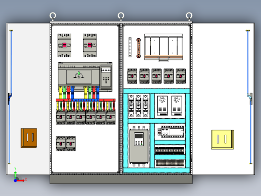 双电源刀开关软启动plc控制柜前视缩略图
