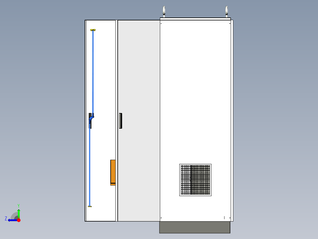 双电源刀开关软启动plc控制柜右视图