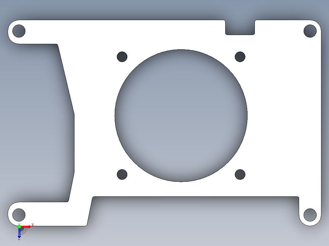 40mm风扇橙色Pi电脑12的支架俯视图