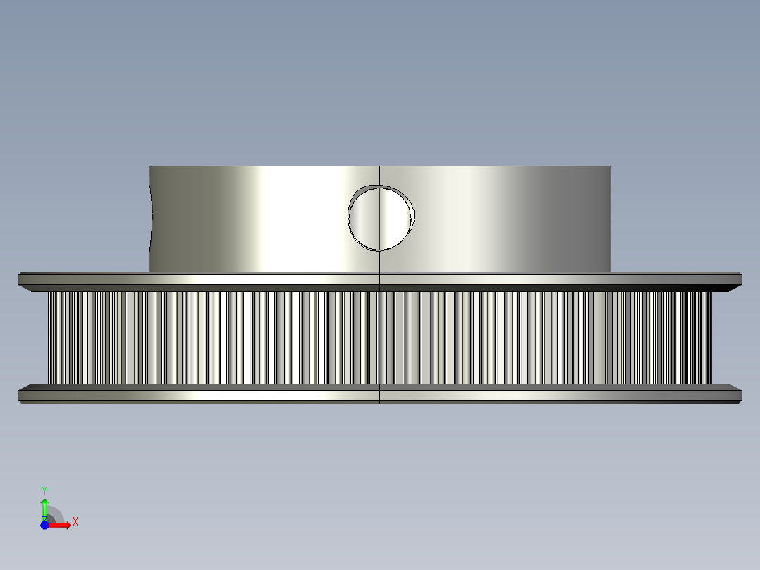 GT2 80T 皮带轮 8mm 孔径前视图