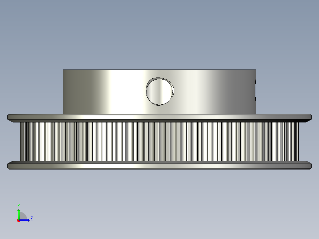 GT2 80T 皮带轮 8mm 孔径左视图