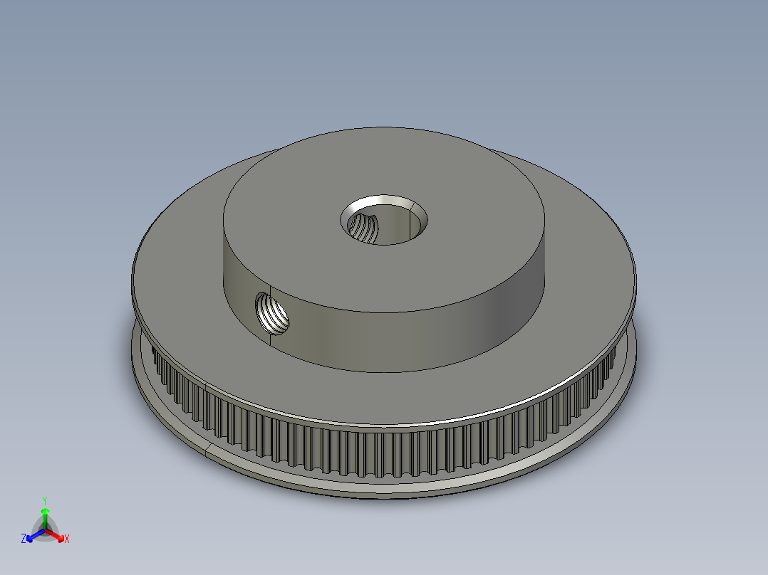 GT2 80T 皮带轮 8mm 孔径正等轴测图