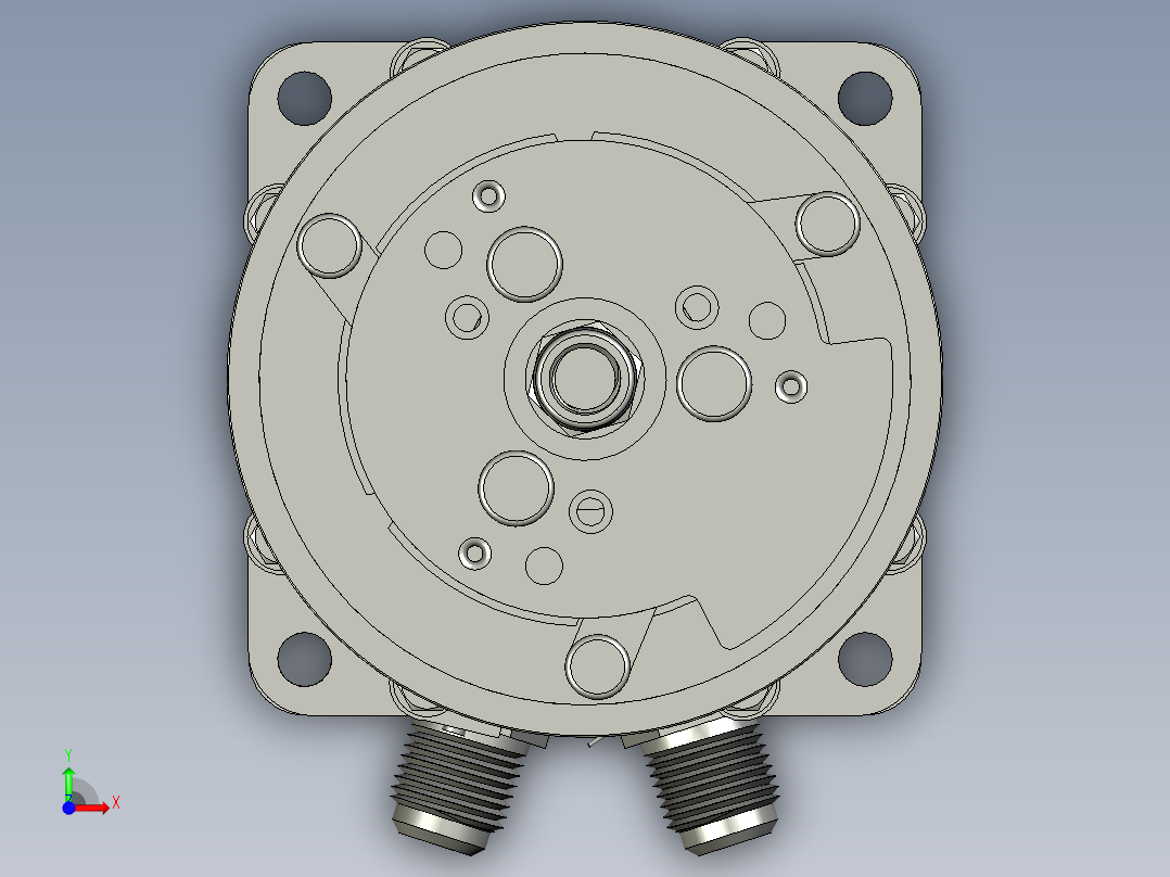 客车空调制冷压缩机前视图