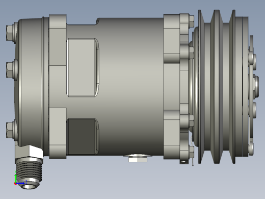 客车空调制冷压缩机左视缩略图