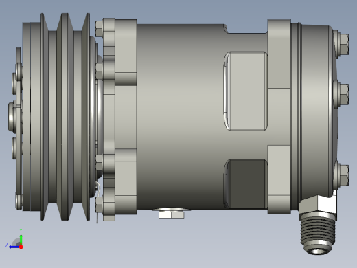 客车空调制冷压缩机右视缩略图