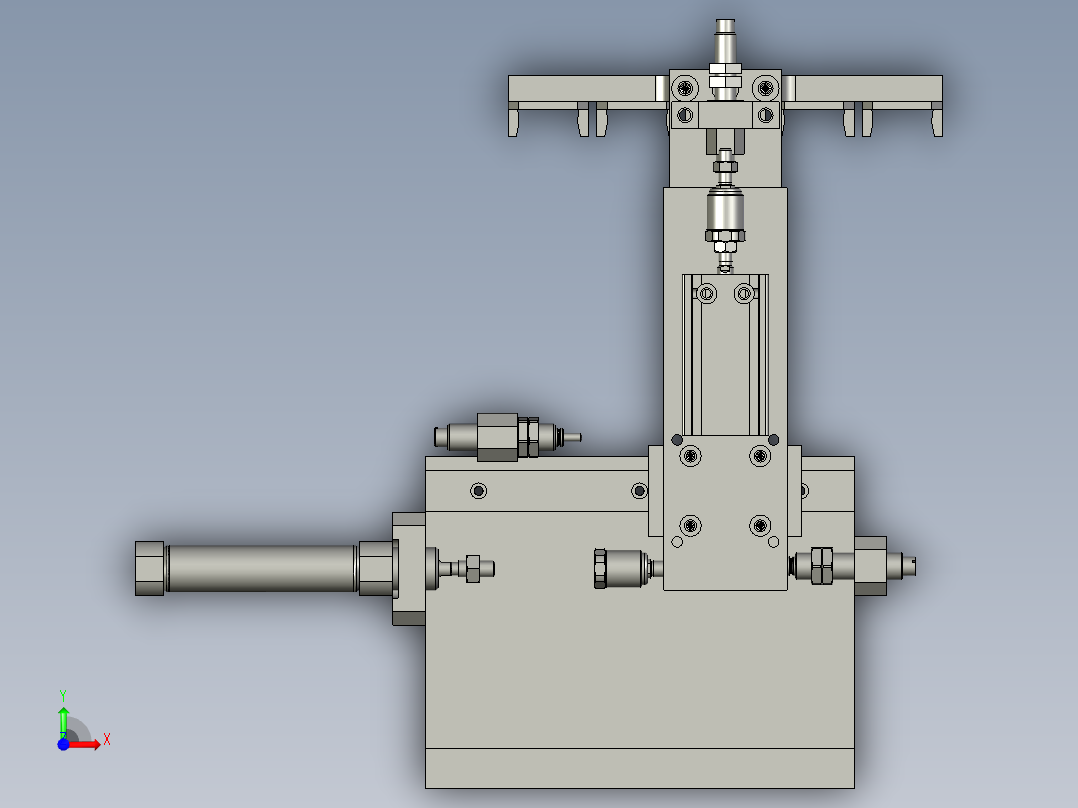 搬运横向收料拨叉前视图