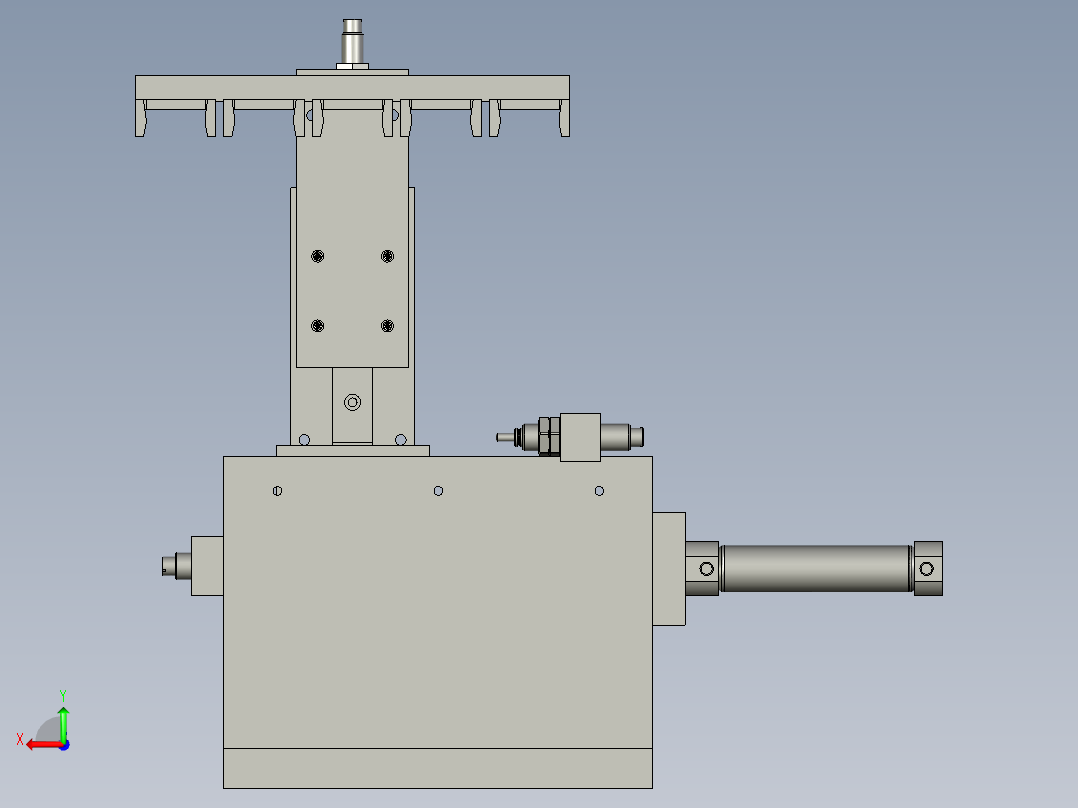 搬运横向收料拨叉后视图