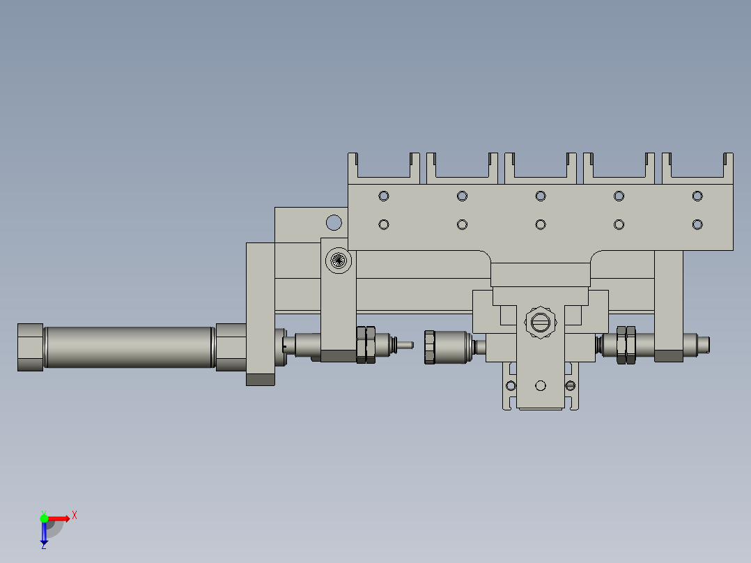 搬运横向收料拨叉俯视图