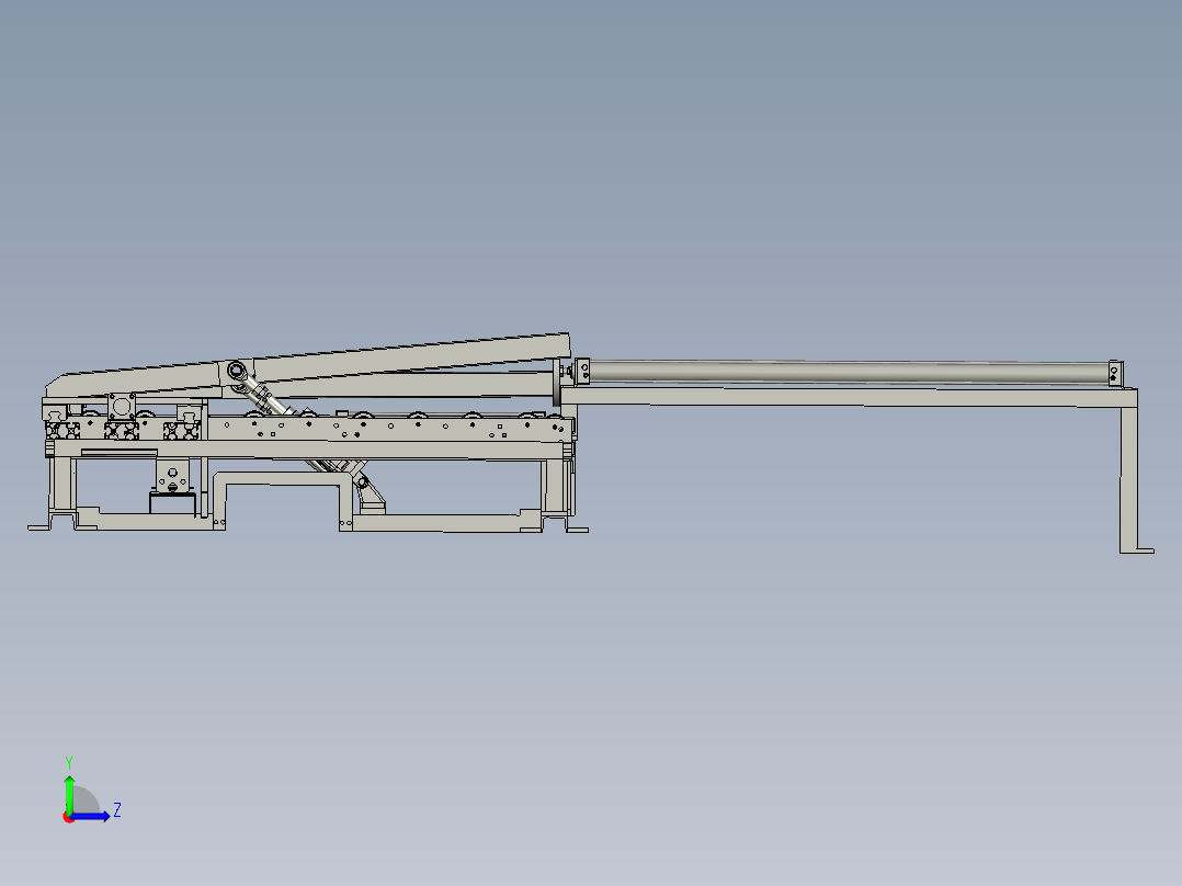 AB升降滚筒组件1V2左视图