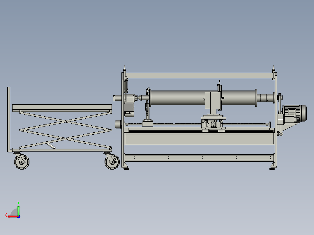 自动上下料一体切管机后视图