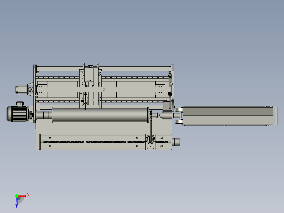 自动上下料一体切管机俯视图