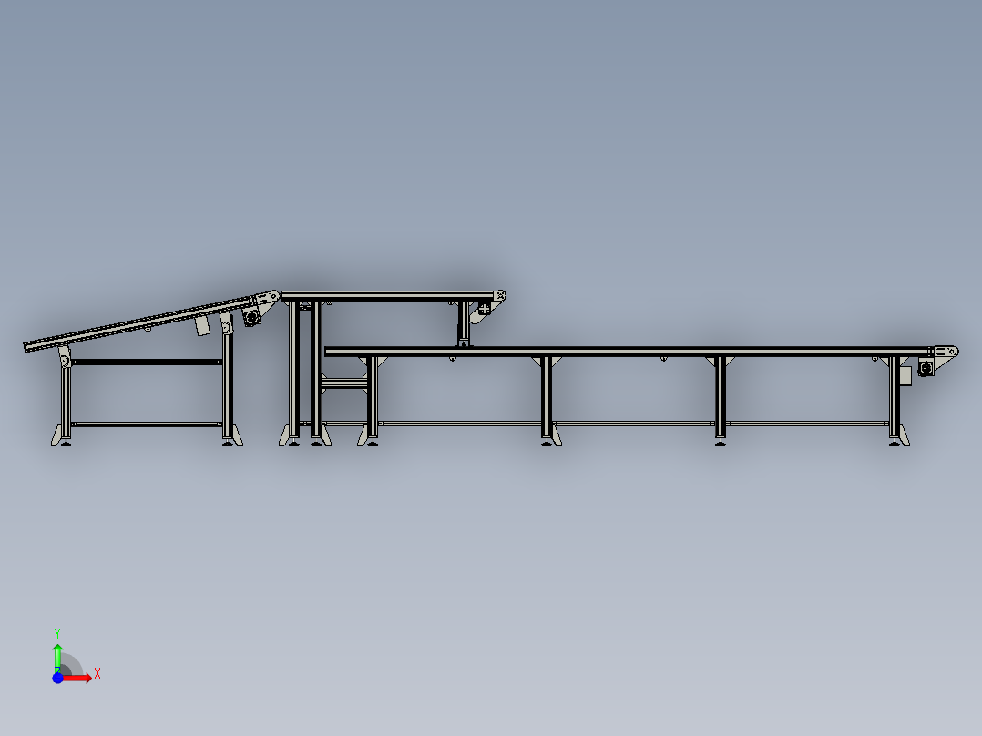 双层皮带传送的输送装置前视图
