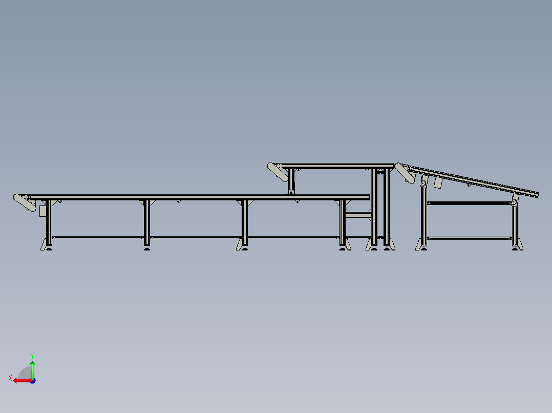双层皮带传送的输送装置后视图