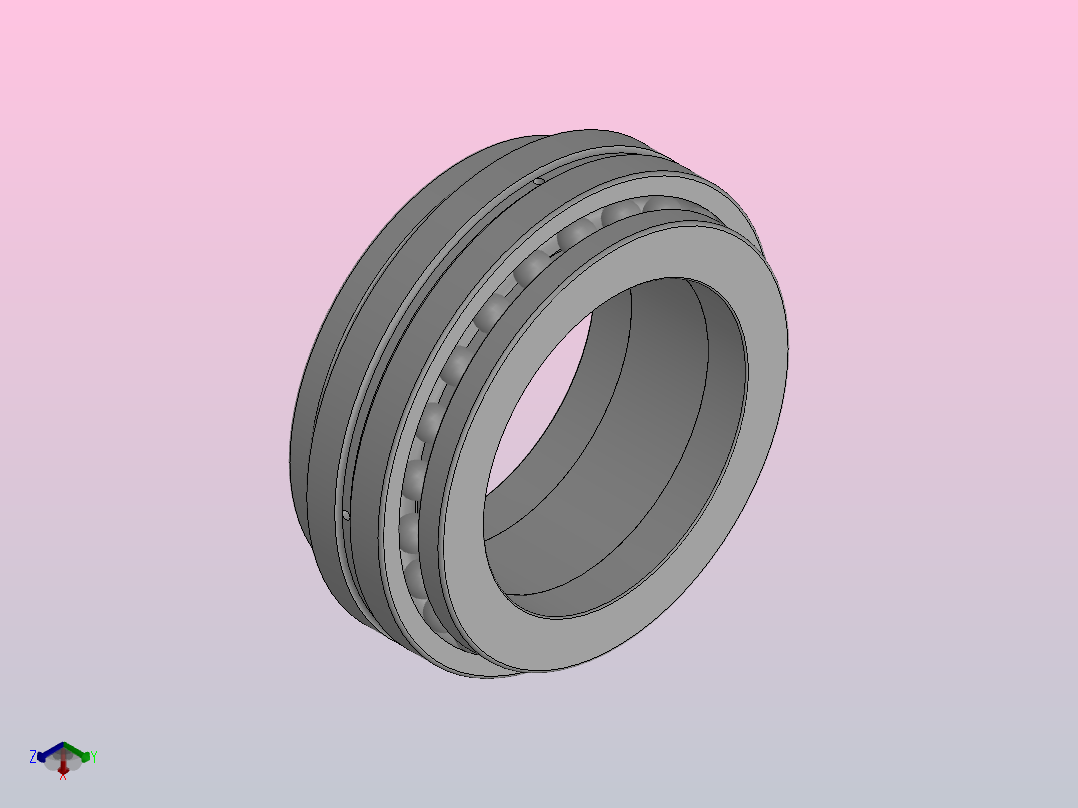 机床主轴用双向推力角接触球轴承_234456正等轴测图