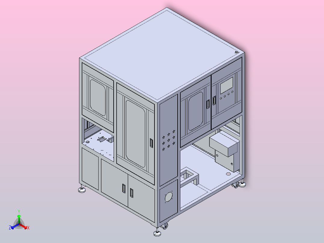 数控床身钣金外罩主视图