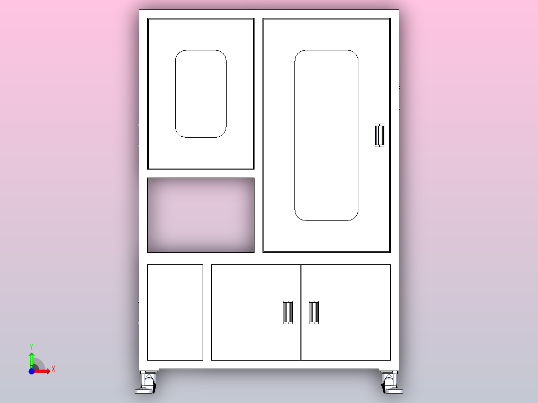 数控床身钣金外罩前视图