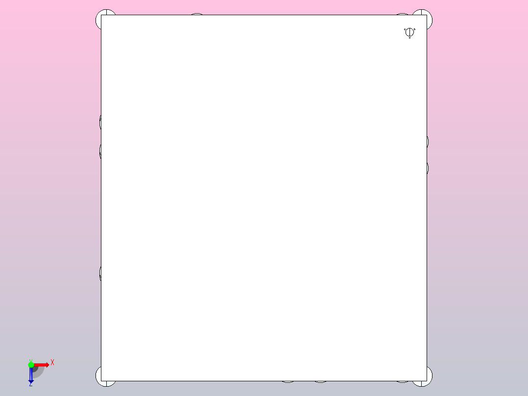 数控床身钣金外罩俯视图