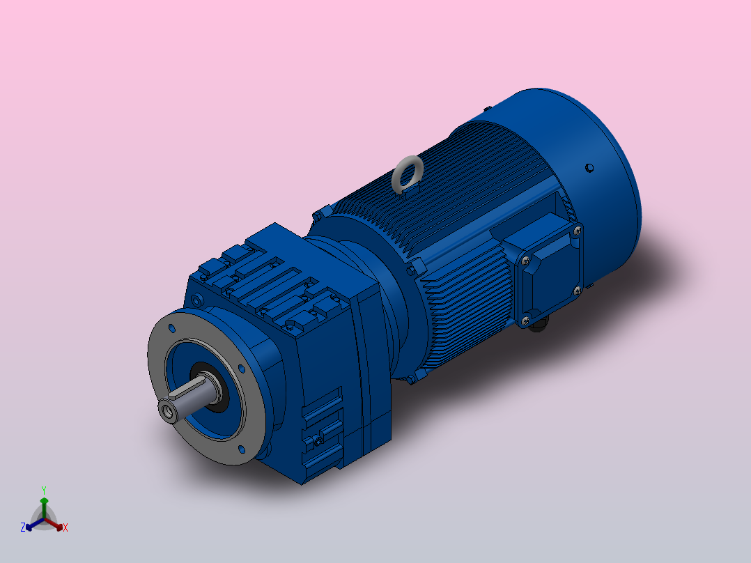 RF17法兰轴伸式安装斜齿轮减速机RF17-Y0.37-4P-71-M1-0°-Φ120主视图