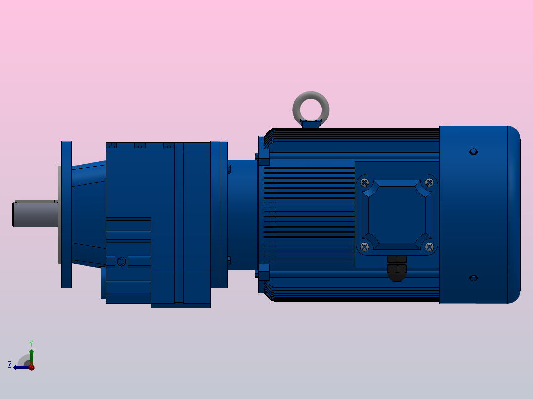 RF17法兰轴伸式安装斜齿轮减速机RF17-Y0.37-4P-71-M1-0°-Φ120右视图