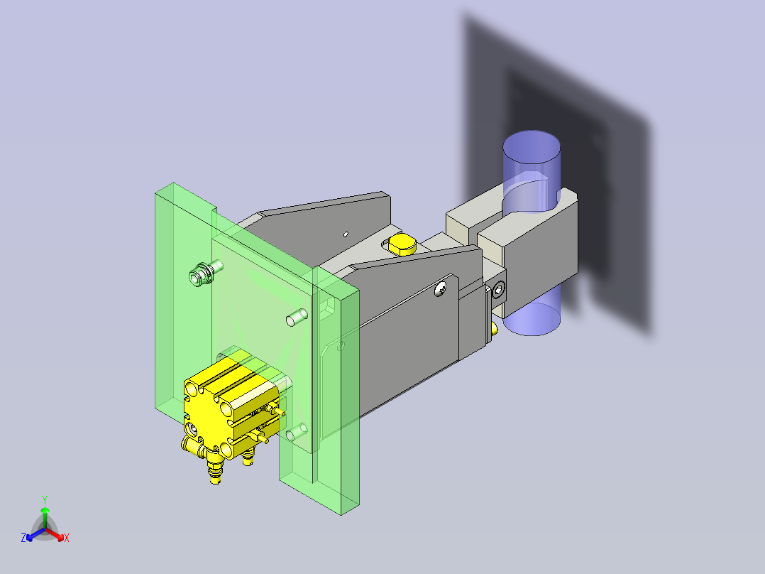 一款小型夹具3D模型主视图