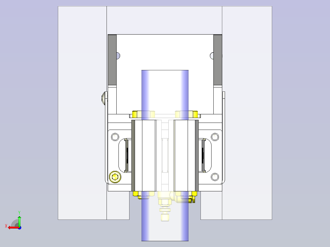 一款小型夹具3D模型后视图