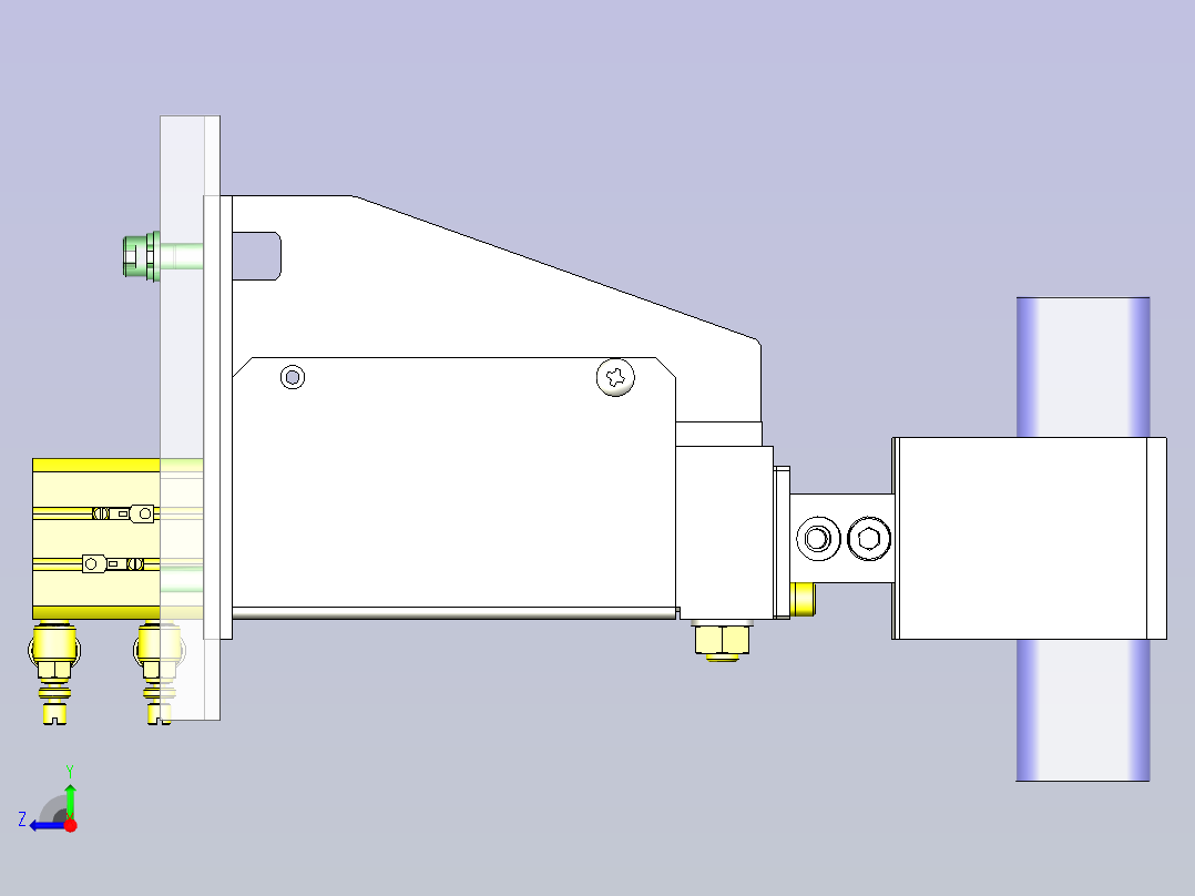 一款小型夹具3D模型右视图