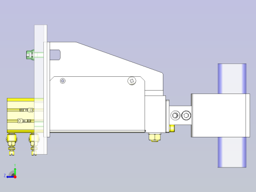 一款小型夹具3D模型右视缩略图