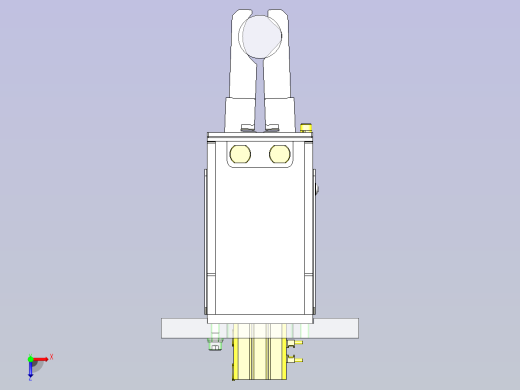 一款小型夹具3D模型俯视缩略图