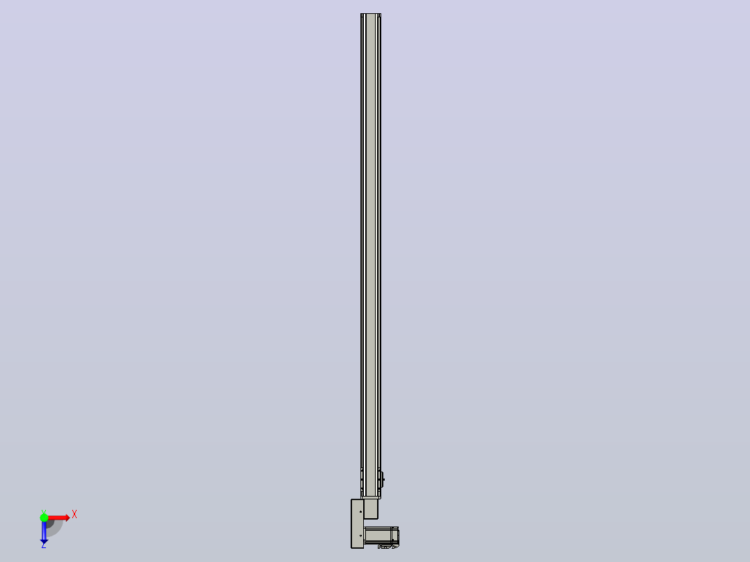 皮带直线轴半封闭可选导轨TPA-HNB-65S-90-L1450-ML-Y-P10-N3俯视图