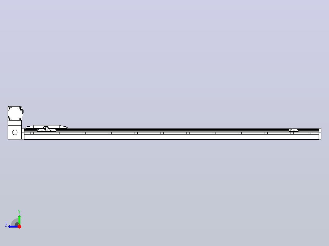 机器人皮带驱动直线轴TPA-GCB-150-P80-L1400-LU-M75-N3右视图