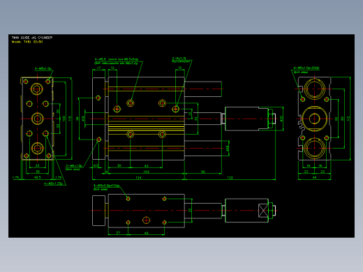 双轴气缸2D-TABL32x50