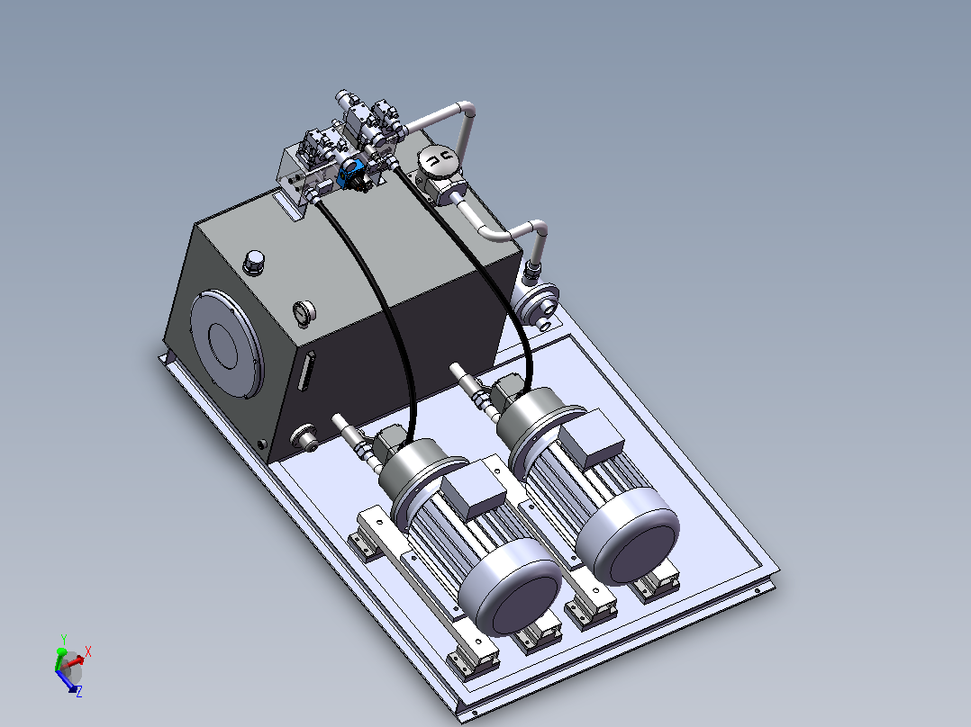 高炉开铁口钻钎机构系统液压系统设计  SW+CAD+说明书主视图