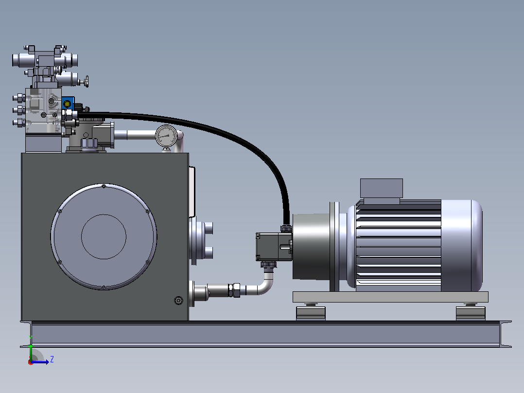 高炉开铁口钻钎机构系统液压系统设计  SW+CAD+说明书左视图
