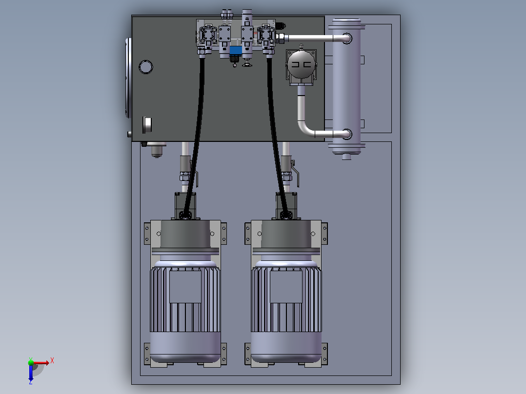 高炉开铁口钻钎机构系统液压系统设计  SW+CAD+说明书俯视图