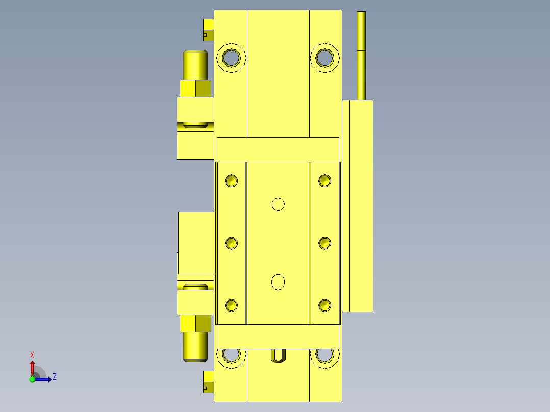 回转、夹紧工装右视图