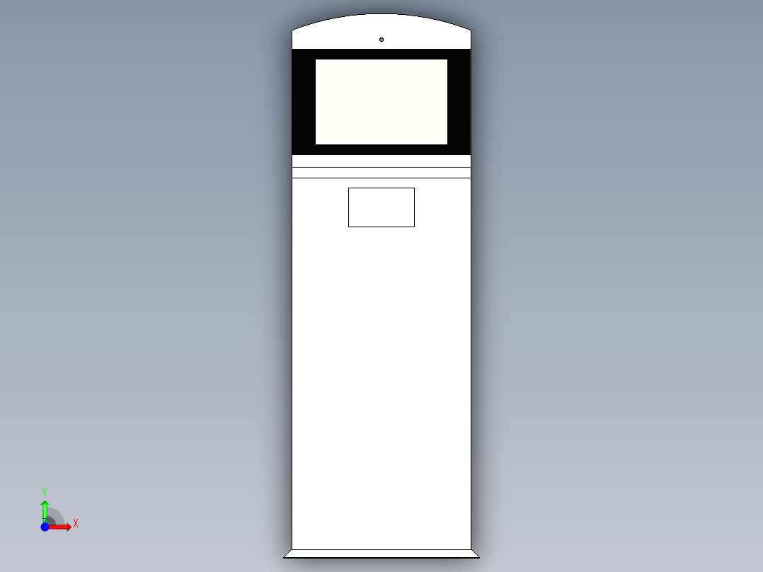 触摸查询交付一体机sldprt三维素材模型3D图纸前视图