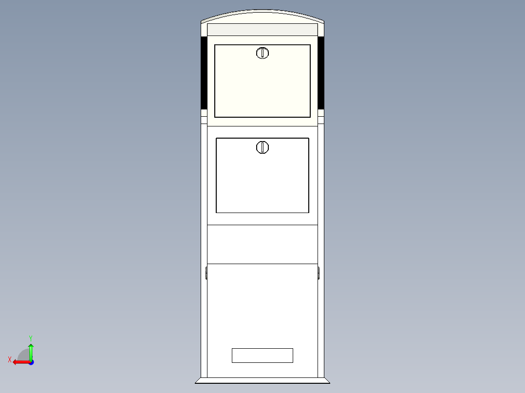 触摸查询交付一体机sldprt三维素材模型3D图纸后视图