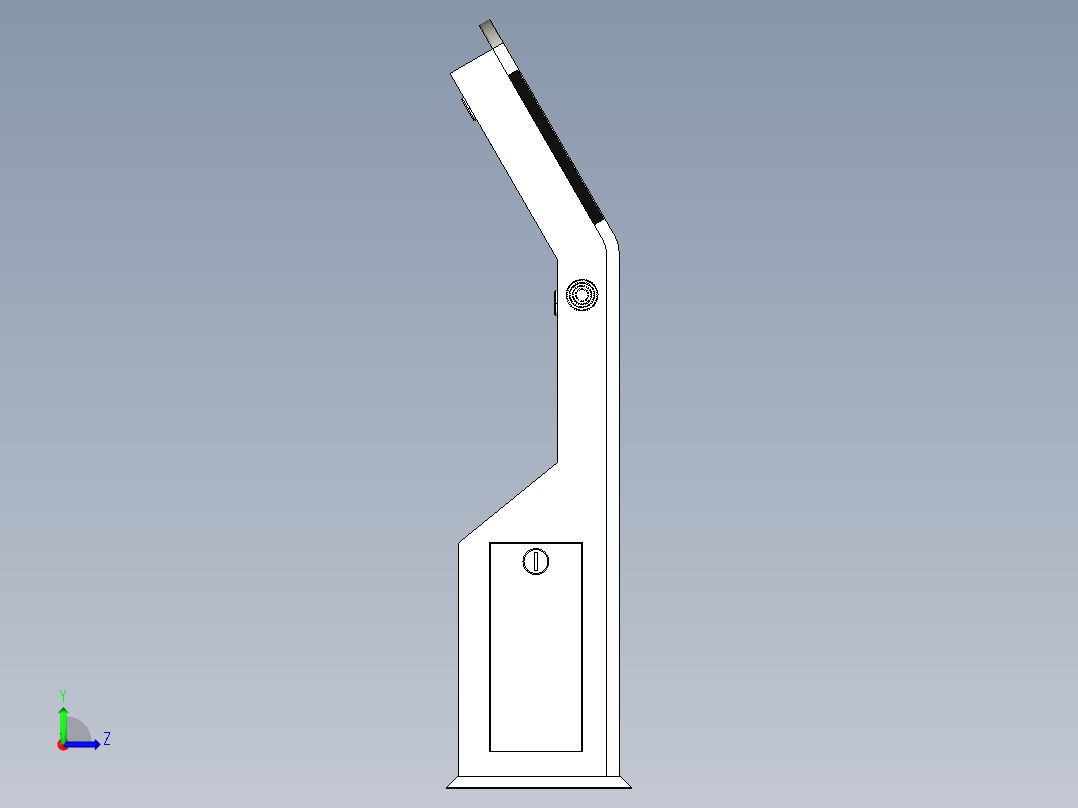 触摸查询交付一体机sldprt三维素材模型3D图纸左视图