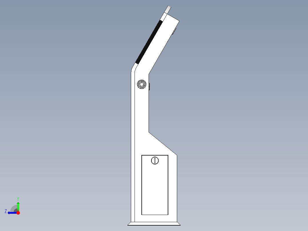 触摸查询交付一体机sldprt三维素材模型3D图纸右视图